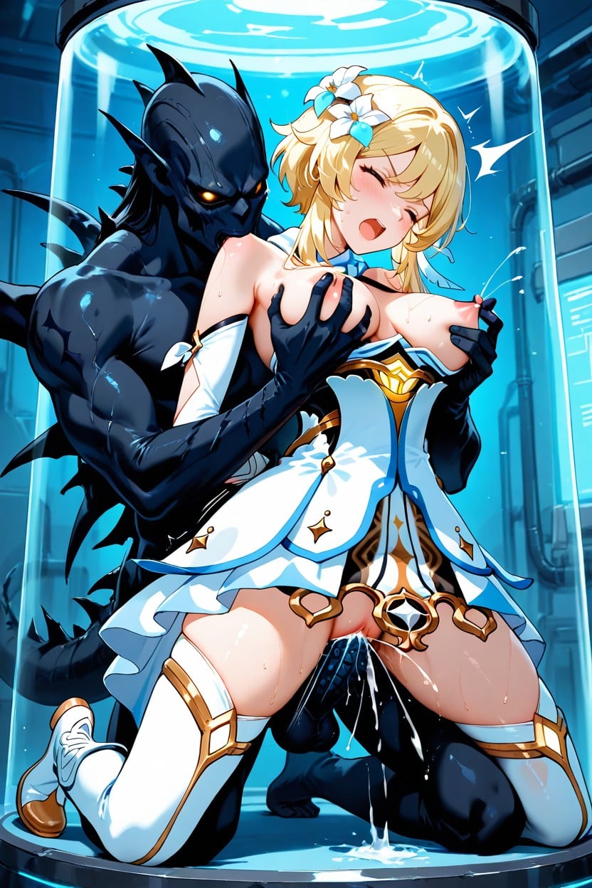 Black Monster, Long Gloves, Monster With Spines Hentai AI Porn