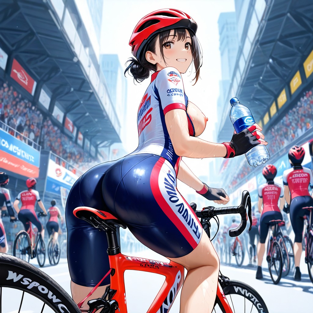 Happy Smile, Colorful Racing Bicycle, Bicycle Race Event Hentai AI Porn