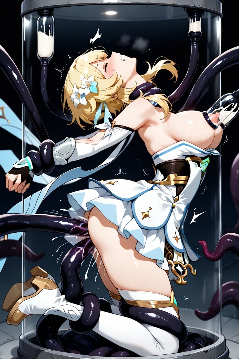 Laying, Motion Lines, Lumine From Genshin Impact Hentai AI Porn