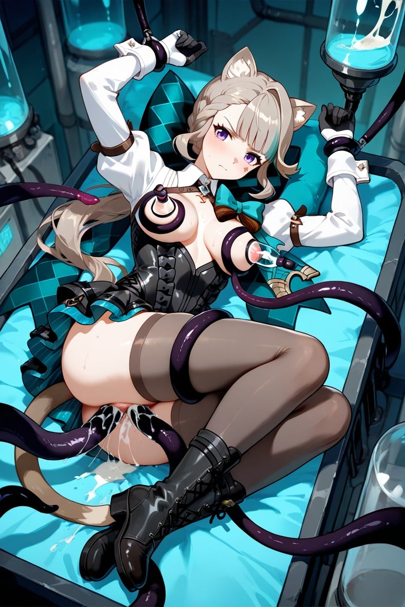 Orgasm, Furry Ears On Head, Tentacles Around Body Hentai AI Porn