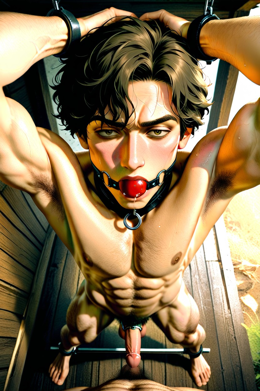 Brown Eyes, Full Body, Skinny AI Gay Porn