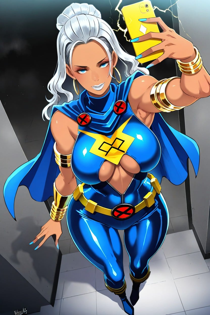Gold Bracelets, Silver Hair, Gold X-men Belt Hentai AI Porn