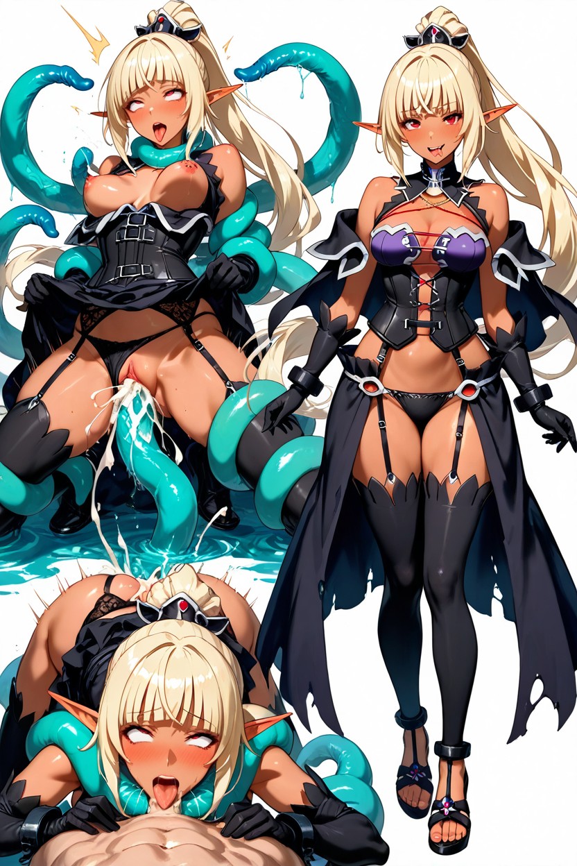 Seed White Background, All Hyper Different Dynamic Actions Poses Angles, Erect Nipples Tentacles Under Outfit Hentai AI Porn