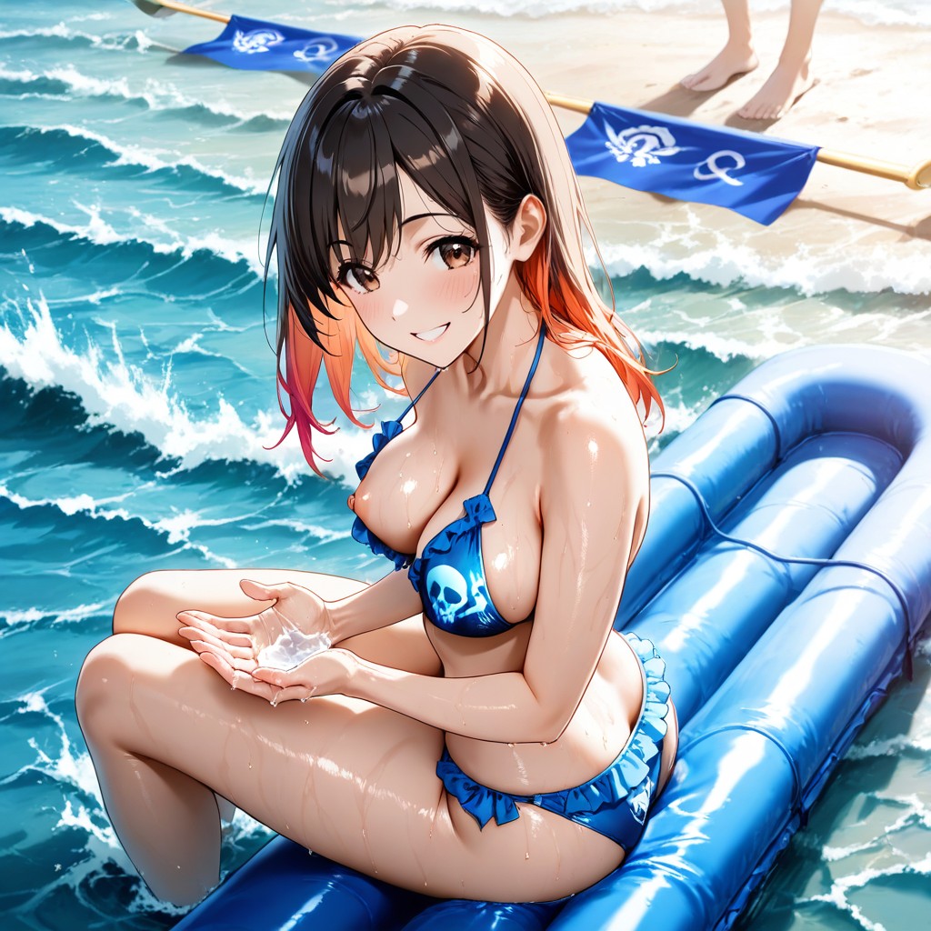 Cinematic, Water Sports Event, Waves Crashing On Rocks Hentai AI Porn