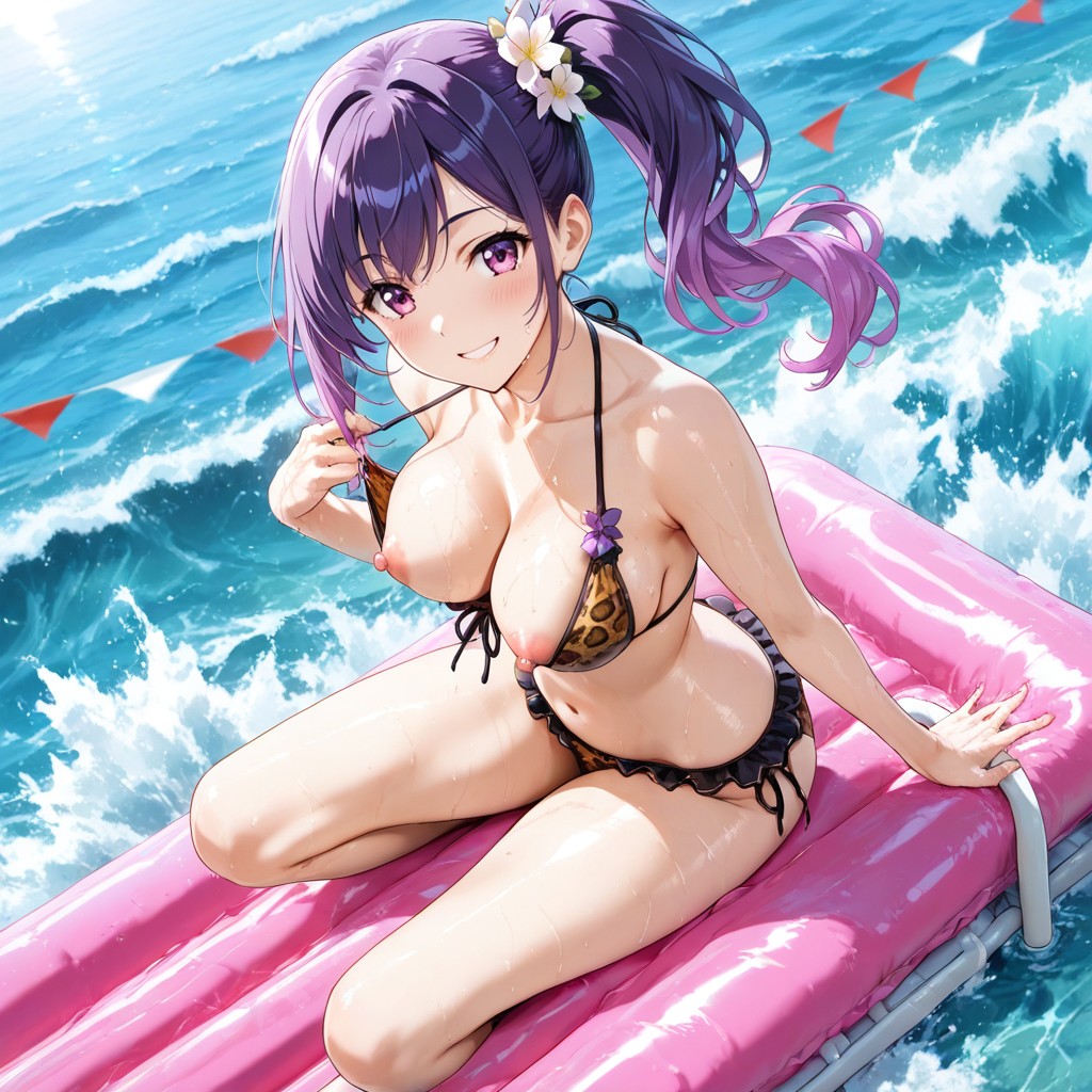 Skinny, Rowing With Oars, Floats Racing Lines On Water Surface Hentai AI Porn