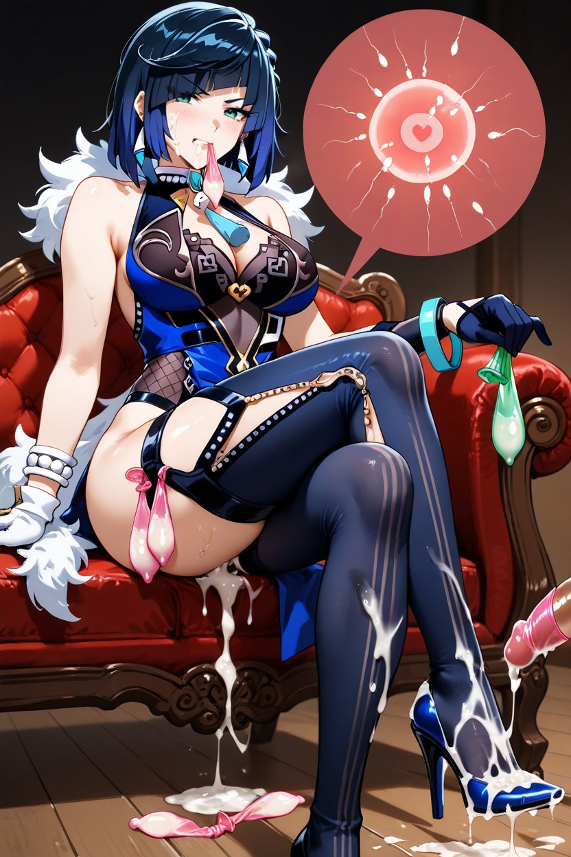 Clothes Covered On Semen, Cum On Shoes, Foot Stepping Into Semen Soaked High Heels Hentai KI Porno