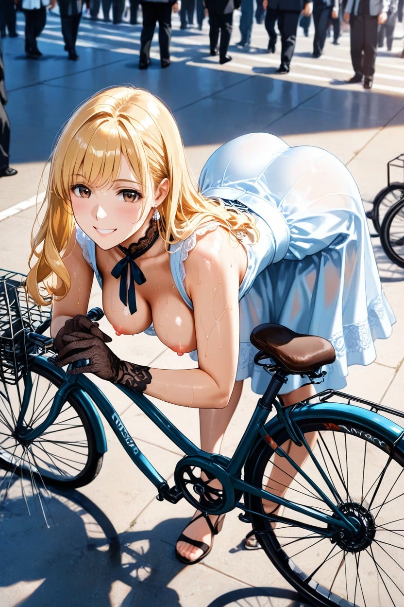 Sweaty Skin, Wasp Waist, Happy Smile Hentai AI Porn