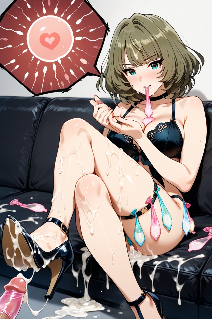 Used Condom Waistband, Cum On Feet, Drenched In Cum Hentai IA