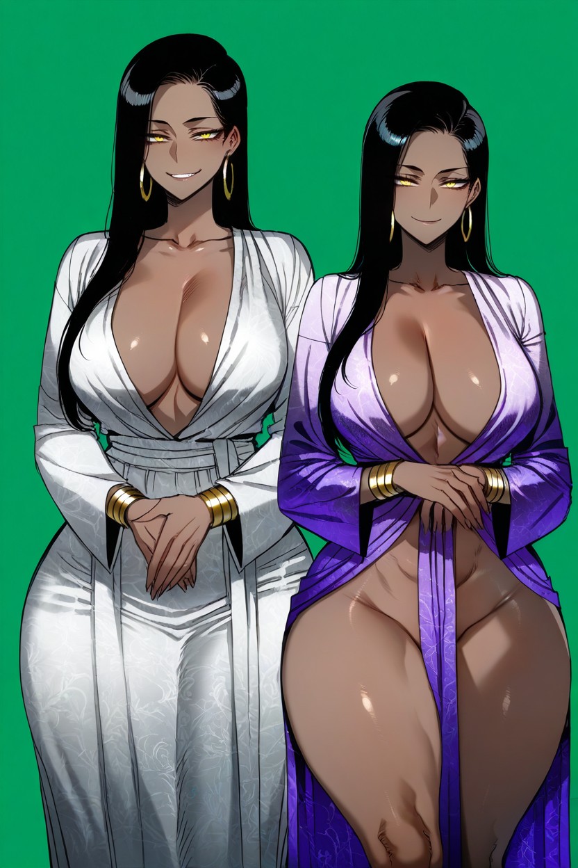 Wide Hips, Thick Body, Amused Expression Hentai AI Porn