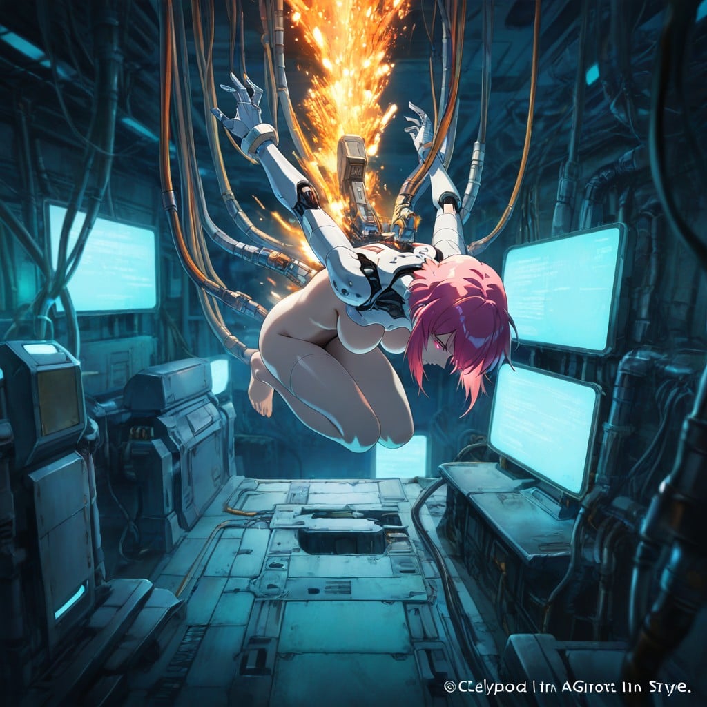 Orange Sparks Contrast, Pink Eyes, Lens Bloom Hentai AI Porn