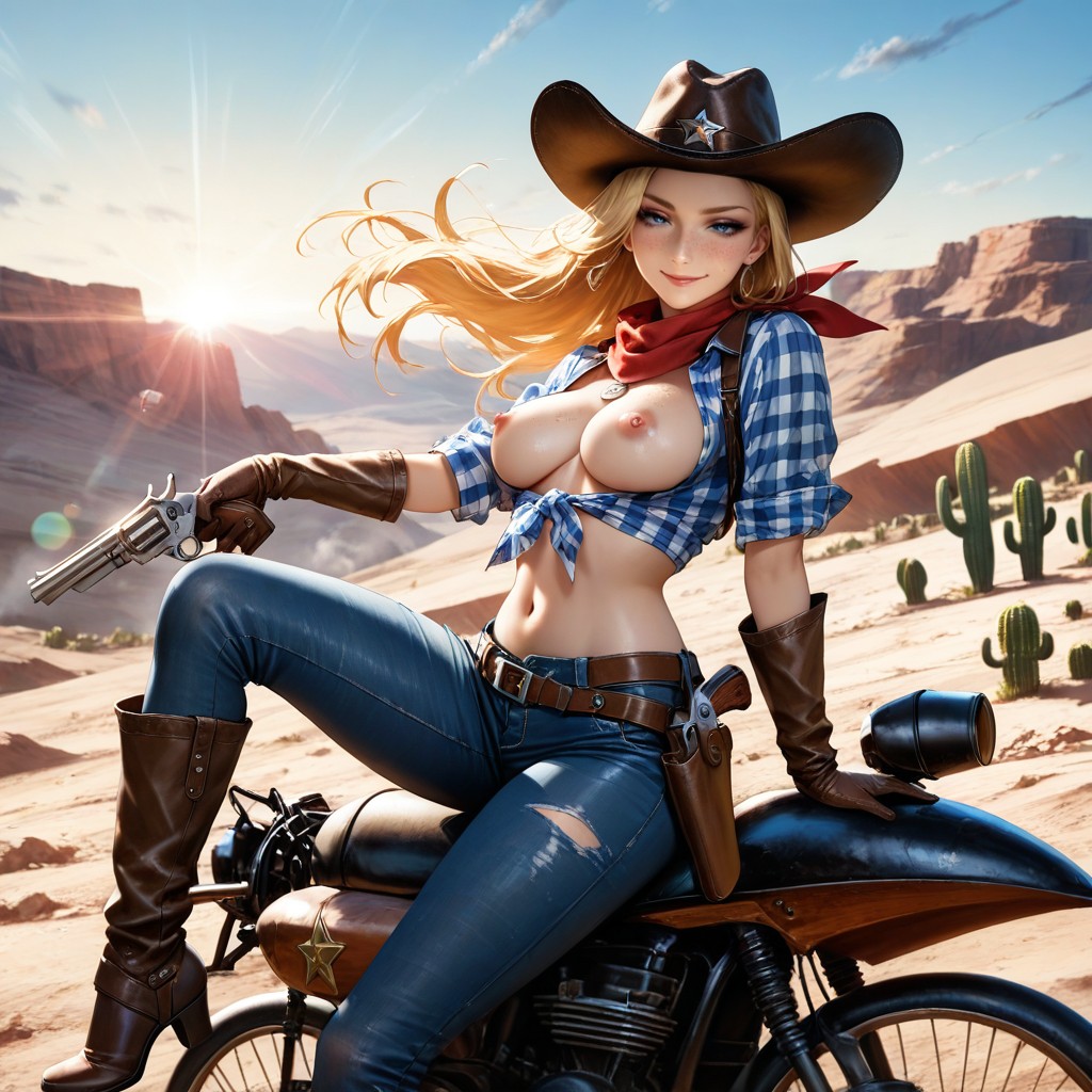 Walking On Dry Lands, American, Dust Clouds Hentai AI Porn