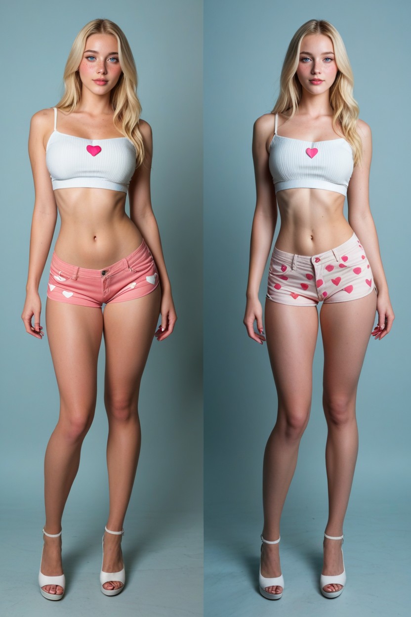 Pale White Skin, Exposed Pussy, Blonde Princess Porno IA
