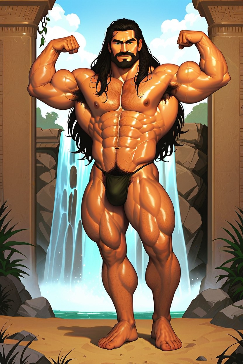 Goatee, Green Eyes, Desert AI Gay Porn