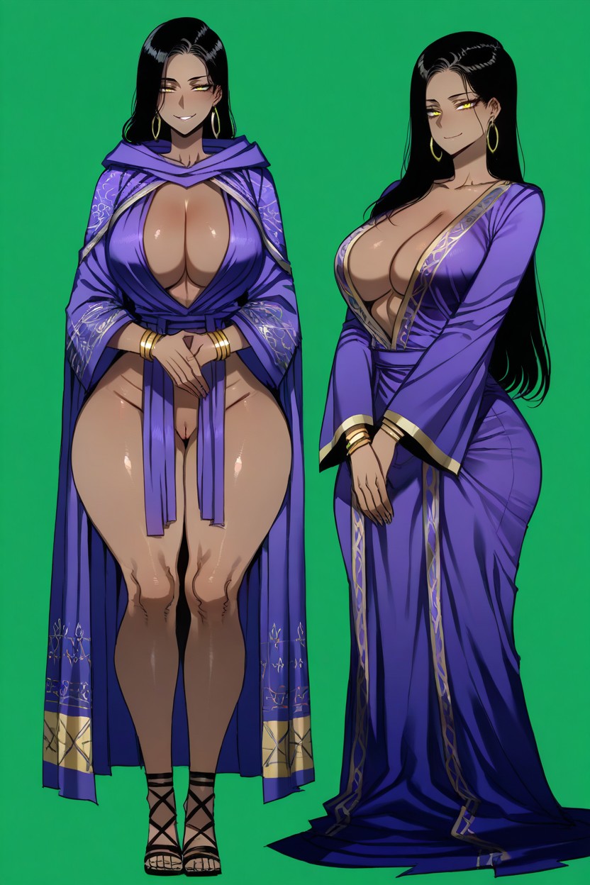 Robes Hiding Full Body, Standing, Arms Down Hentai IA