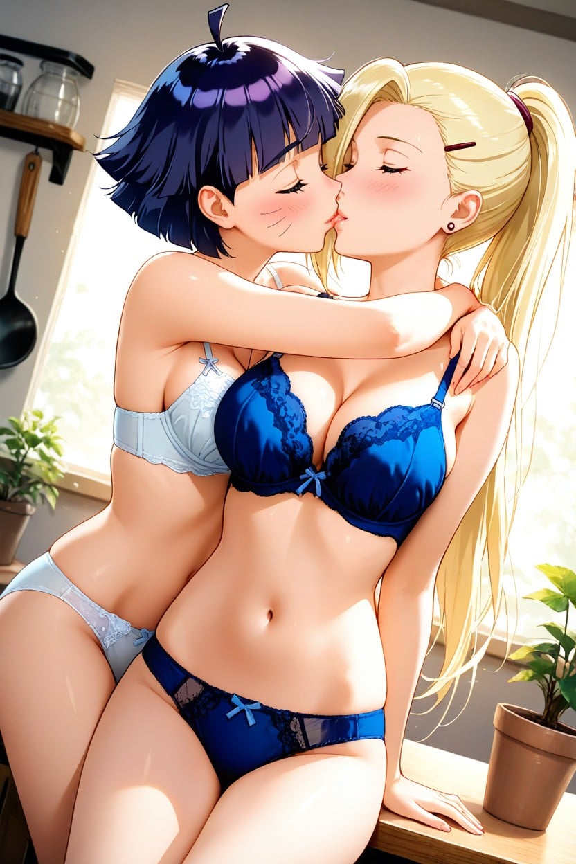 Undressing Each Other, Dutch Angle Shot, Yamanaka Ino Hentai IA