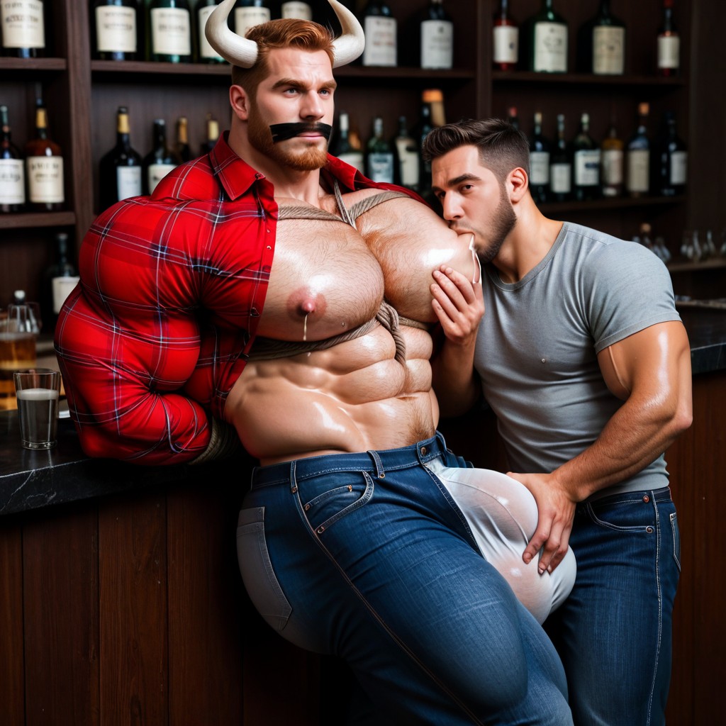 Beard, Square Jaw, Hyper Bulky AI Gay Porn