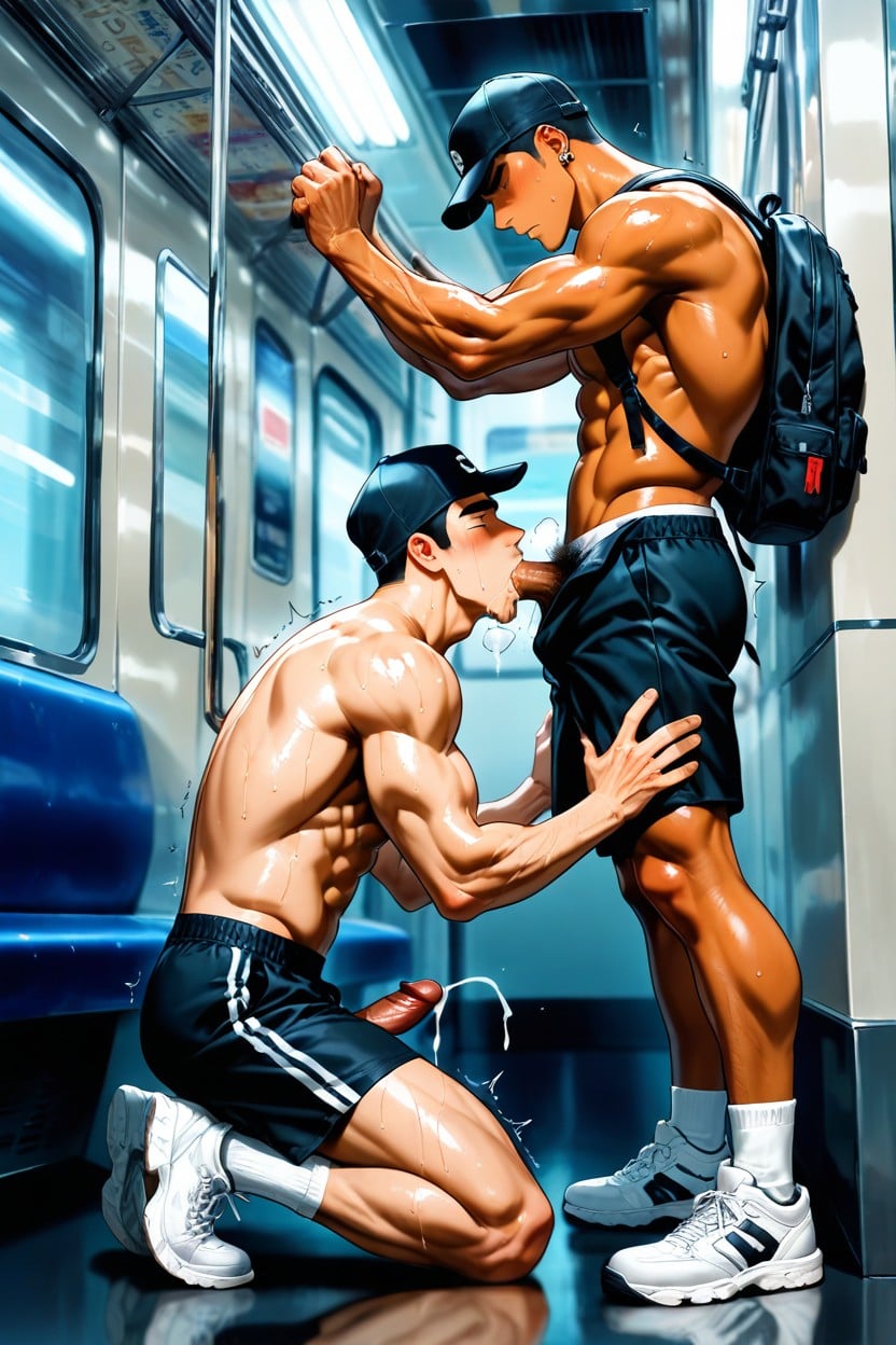 Black Shorts, 18+, Arms Up AI Gay Porn