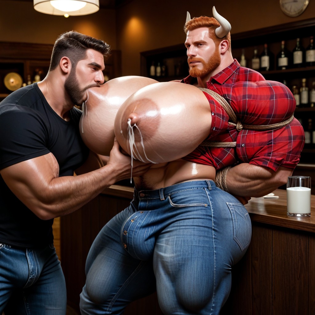 Big Nipples, Hyper Breasts, Extremely Large Ass AI Gay Porn