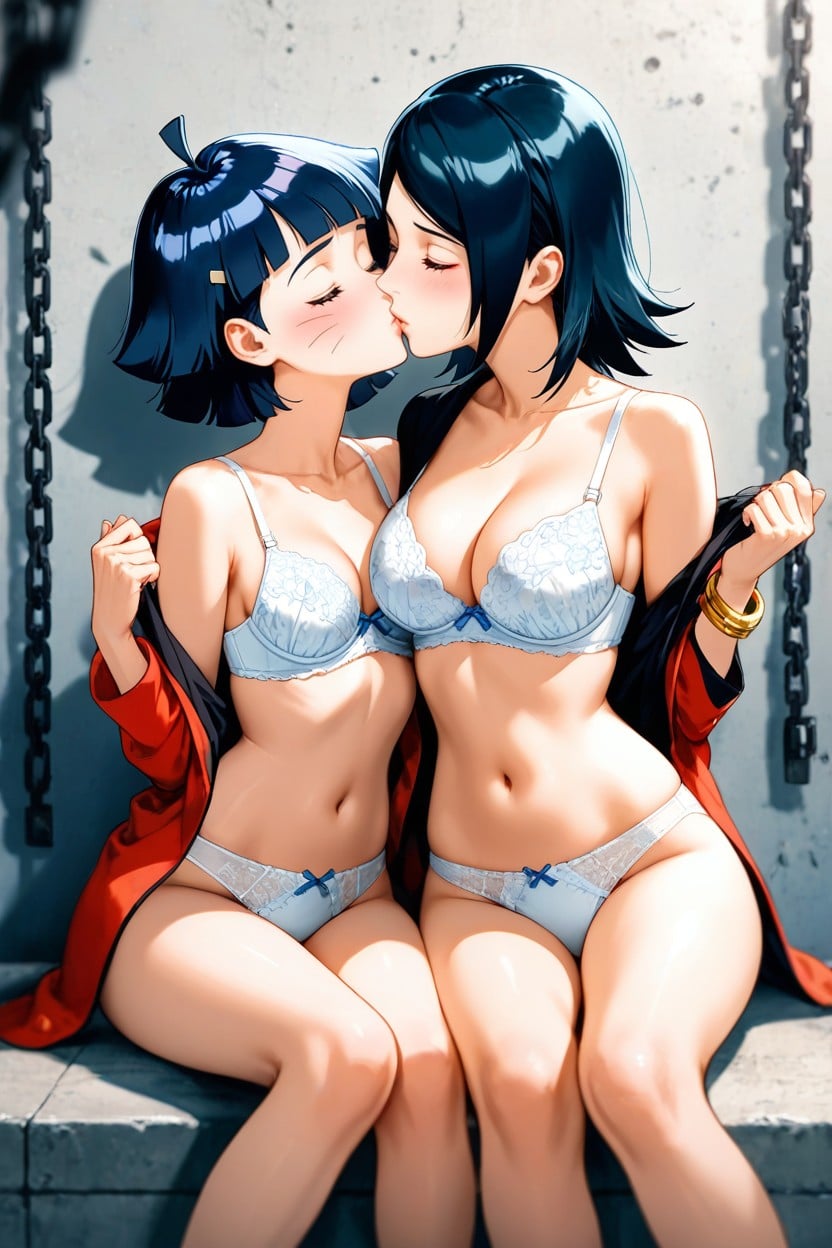 Detailed Clothing, Leaning Against A Gray Textured Wall, Intimate Composition Hentai AI Porn