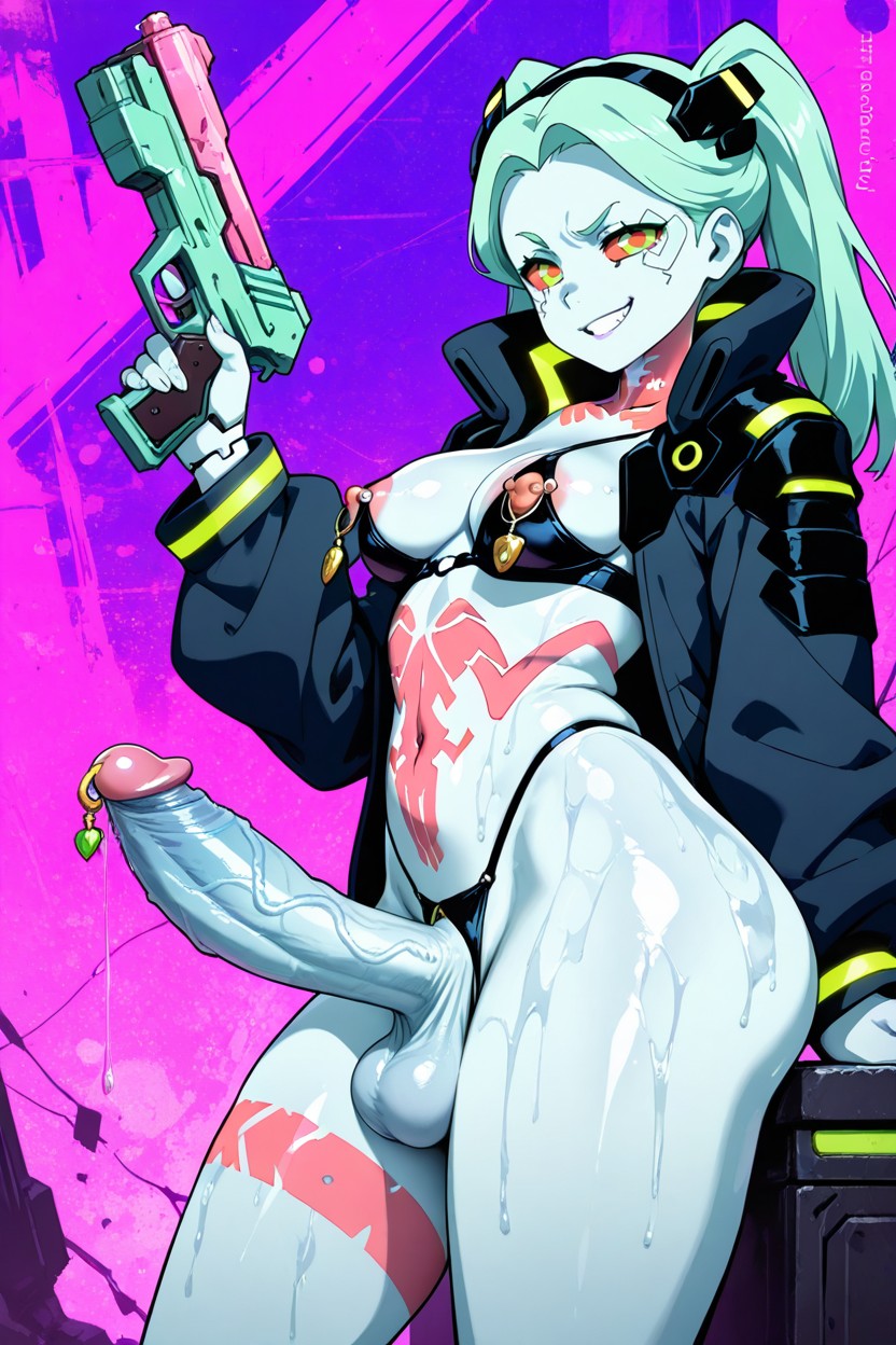 Oiled Skin, White Skin, Curved Penis Hentai AI Porn