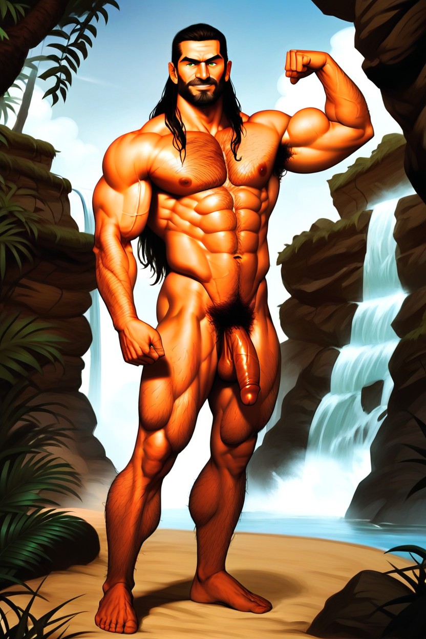 Temple, Standing, Smiling AI Gay Porn