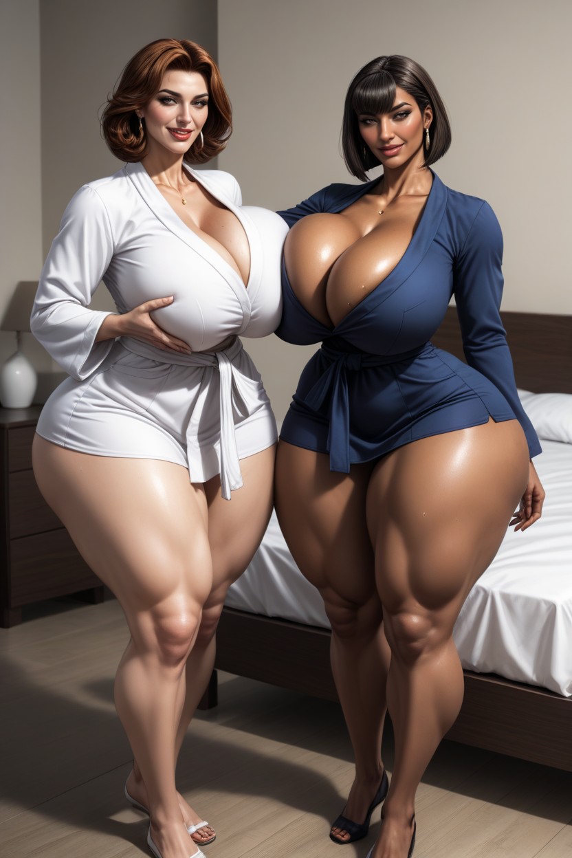 Colossal Breast, Massive Ass, Side View AI Porn