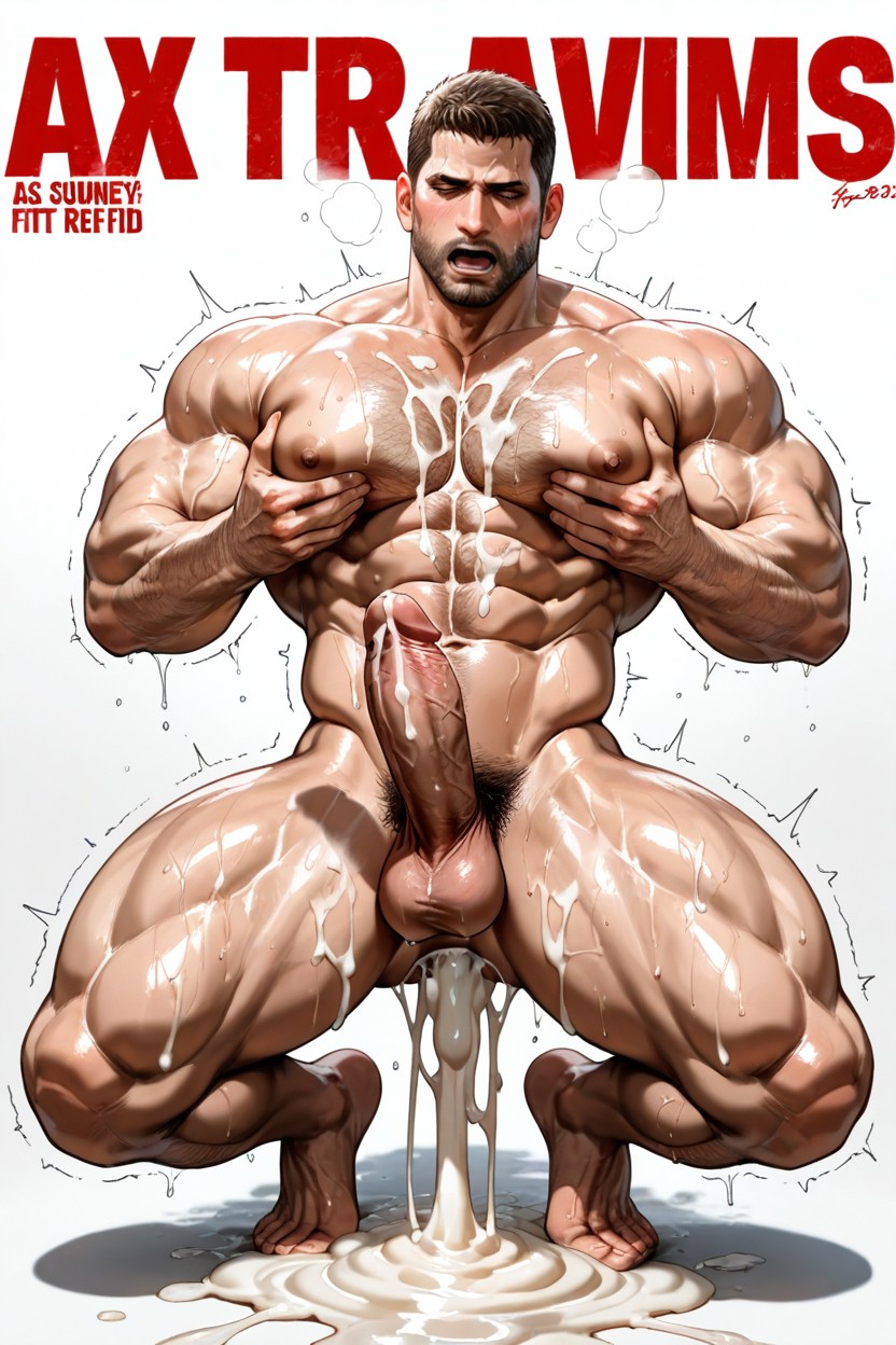 A Lot Of Cum Dripping From Ass, Fit, Moaning AI Gay Porn