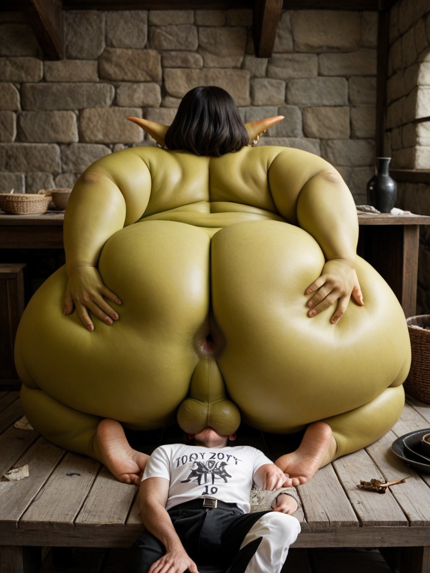 Extremely Large Ass, Chubby, Anus Gaping Wide Open AI Gay Porn