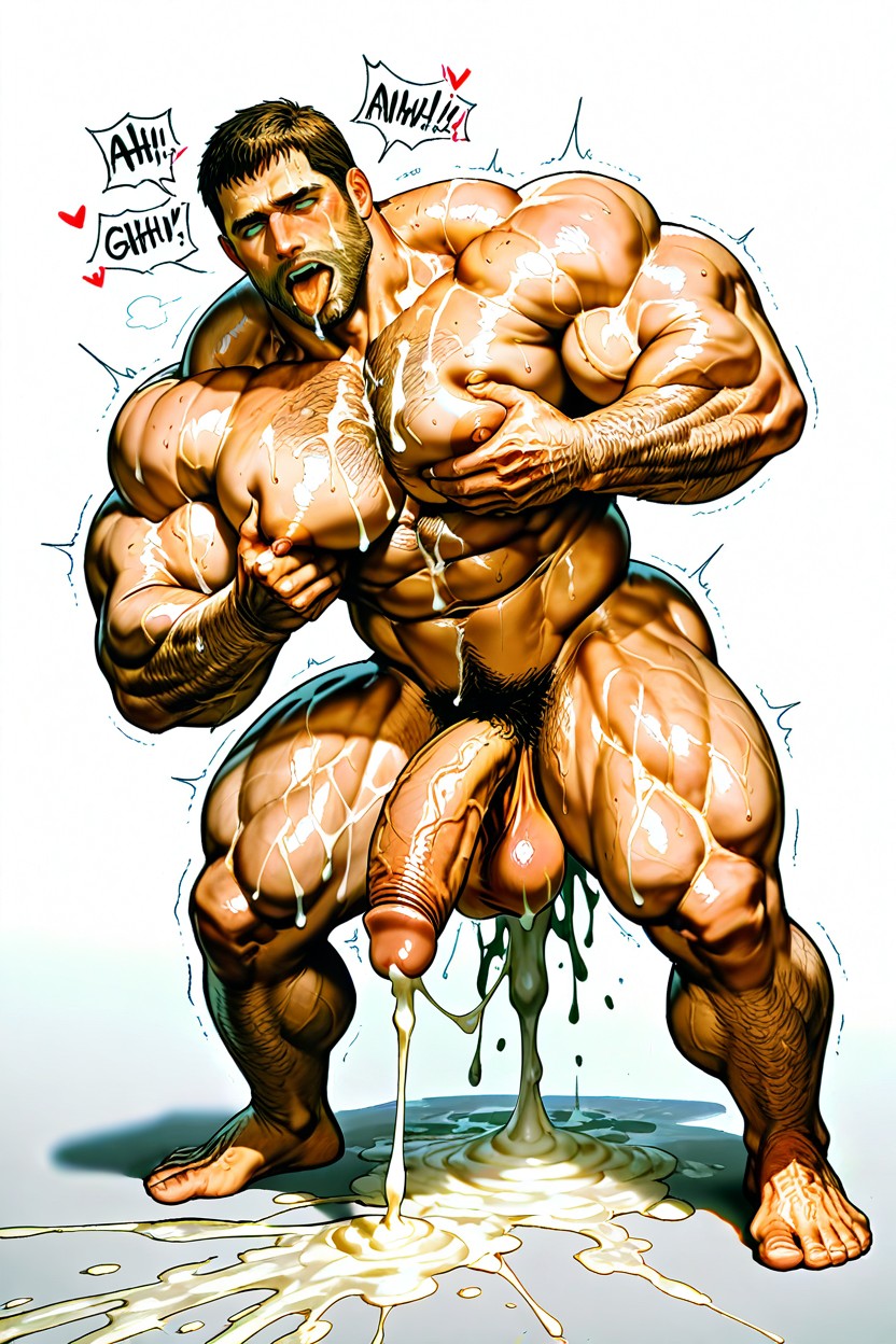 Bulky, Gay, Cum Cover AI Gay Porn