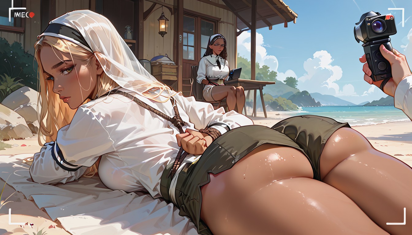 Extra Shorts, Pilgrim Woman, Wearing Pilgrim Costume 헨타이 AI 포르노