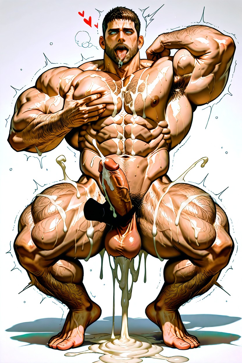 Nipples, Oversized Muscles, Lots Of Cum In Ass AI Gay Porn