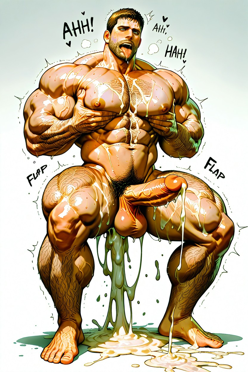 Male Only, Sweaty, Cum On Abs AI Gay Porn