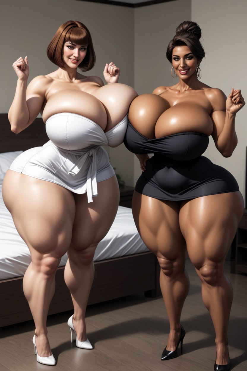 Thick Thighs, Squeezing Breasts, Massive Ass AI Porn