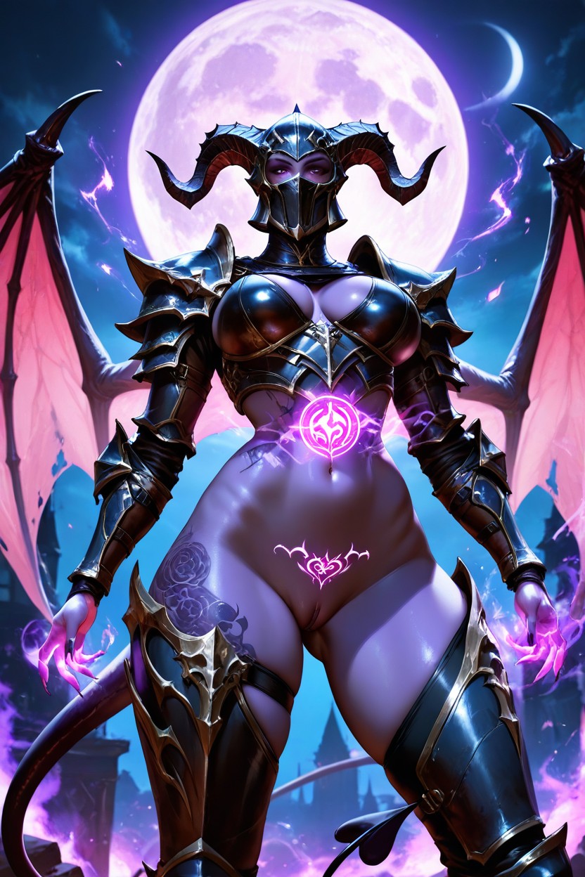 Casting A Magic Spell On Her Womb, Gothic, Tattoo AI Porn