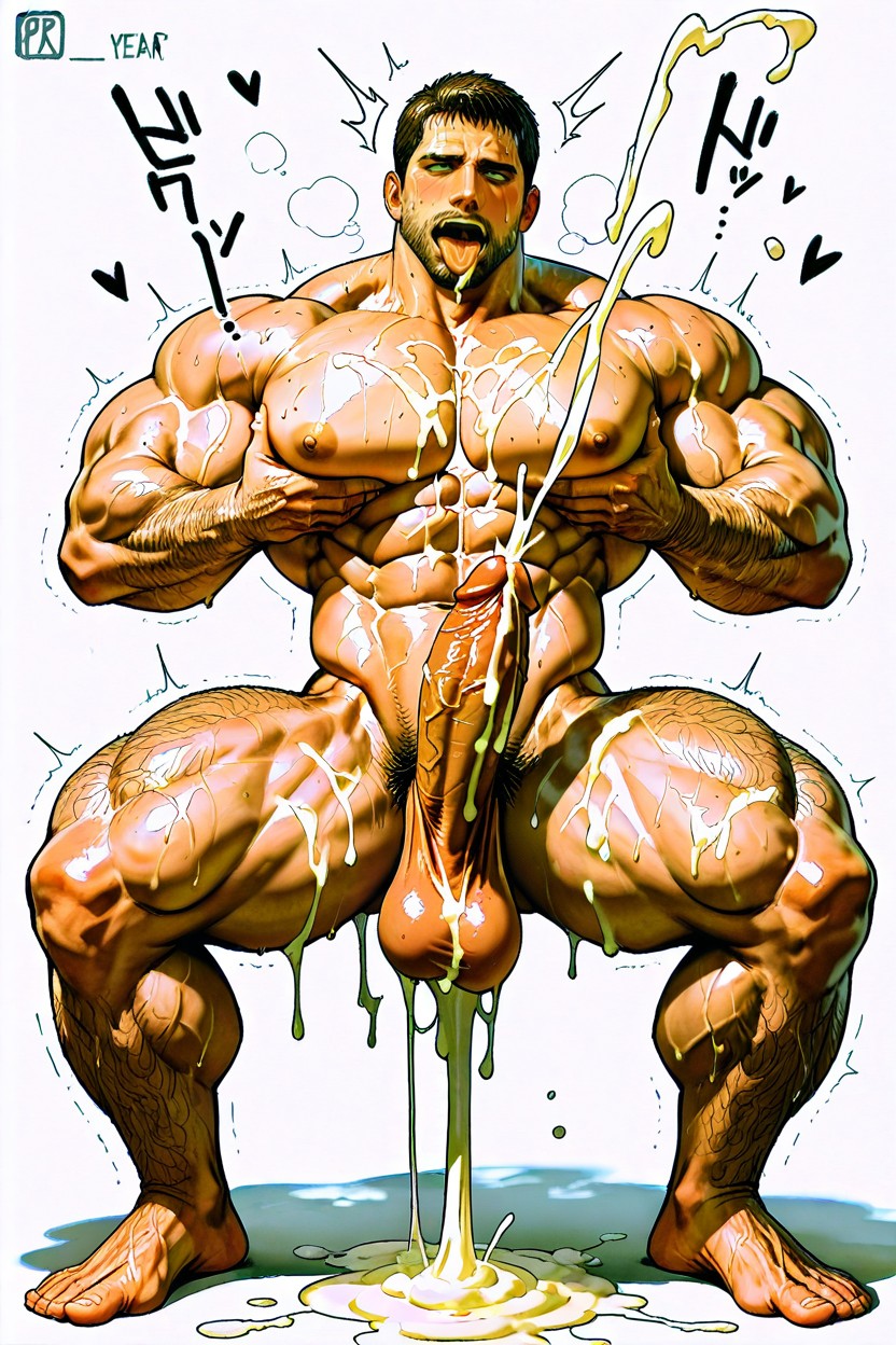 Fit, Excessive Cum, Squeezing Breasts AI Gay Porn