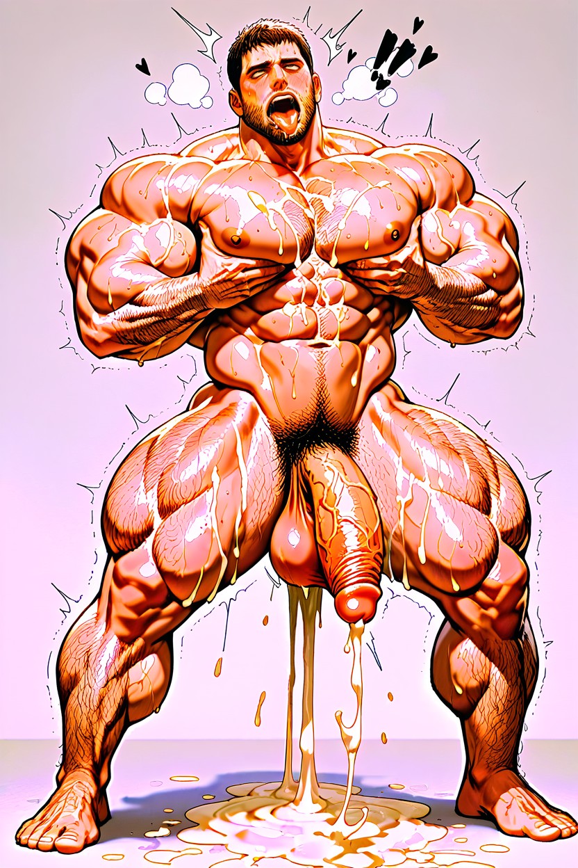White Background, Cream Pie, Penis AI Gay Porn