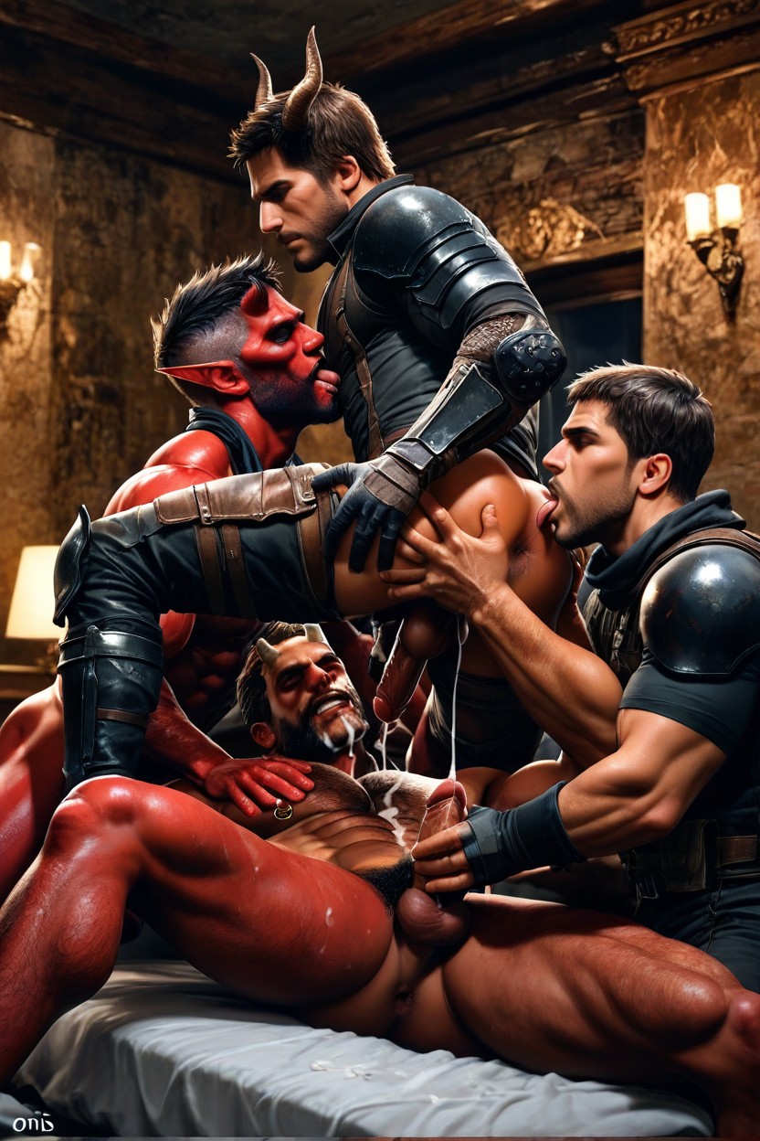Cumming, Gay, Spanish Oni AI Gay Porn