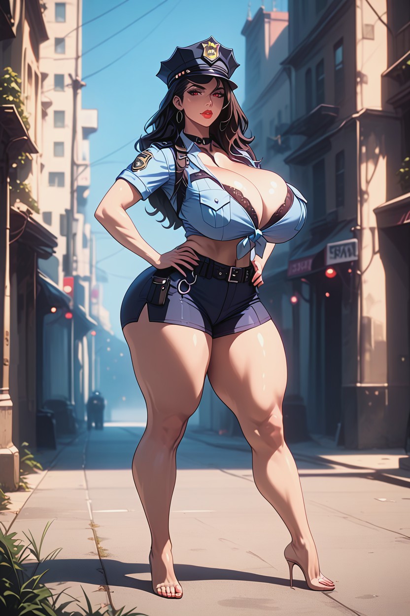Side View, Bare Legs, Breast Expansion AI Porn