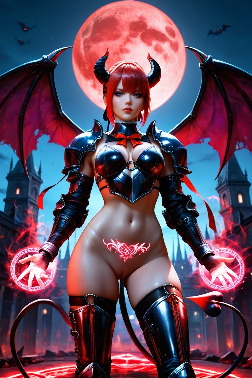 Showing Pussy, Red Aura, Short Length AI Porn