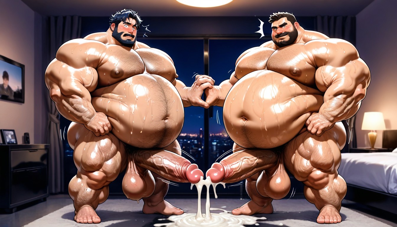 Standing, Love Handles, Cumshot AI Gay Porn