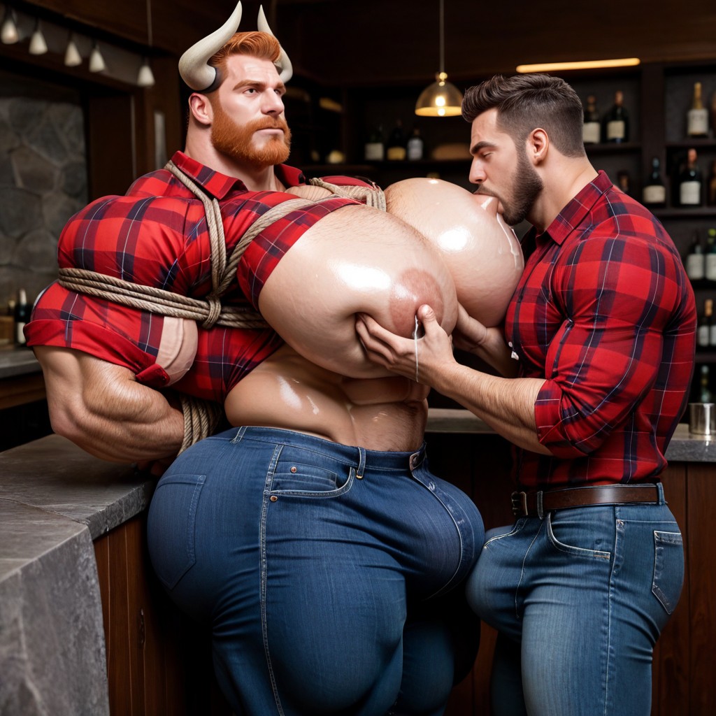 Hyper Bulky, Lactation, Nipple Pinch AI Gay Porn