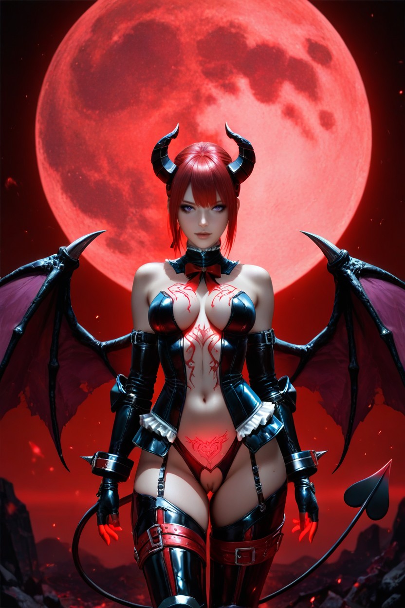 Magic Spell, Red Cosmic Lights, Showing Pussy AI Porn