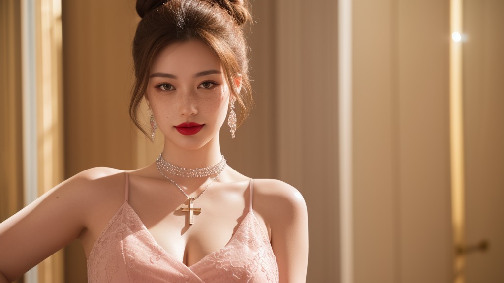 Pink Lipstick, Form Fitting Clothes, Confident Smirk AI Porn