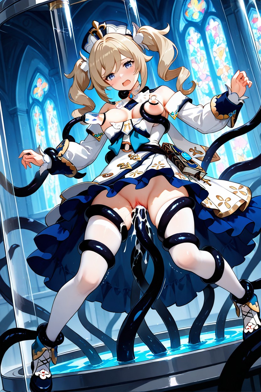 Sex With Tentacles, Tentacles Around Body, Soft Side Bangs Hentai AI Porn
