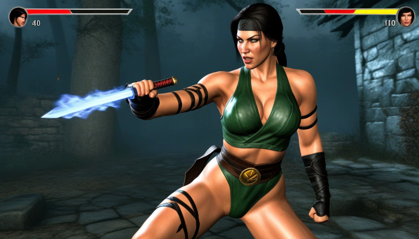 Health Bars, Classic Game Artstyle, Mortal Combat Game Art Style AI Porn