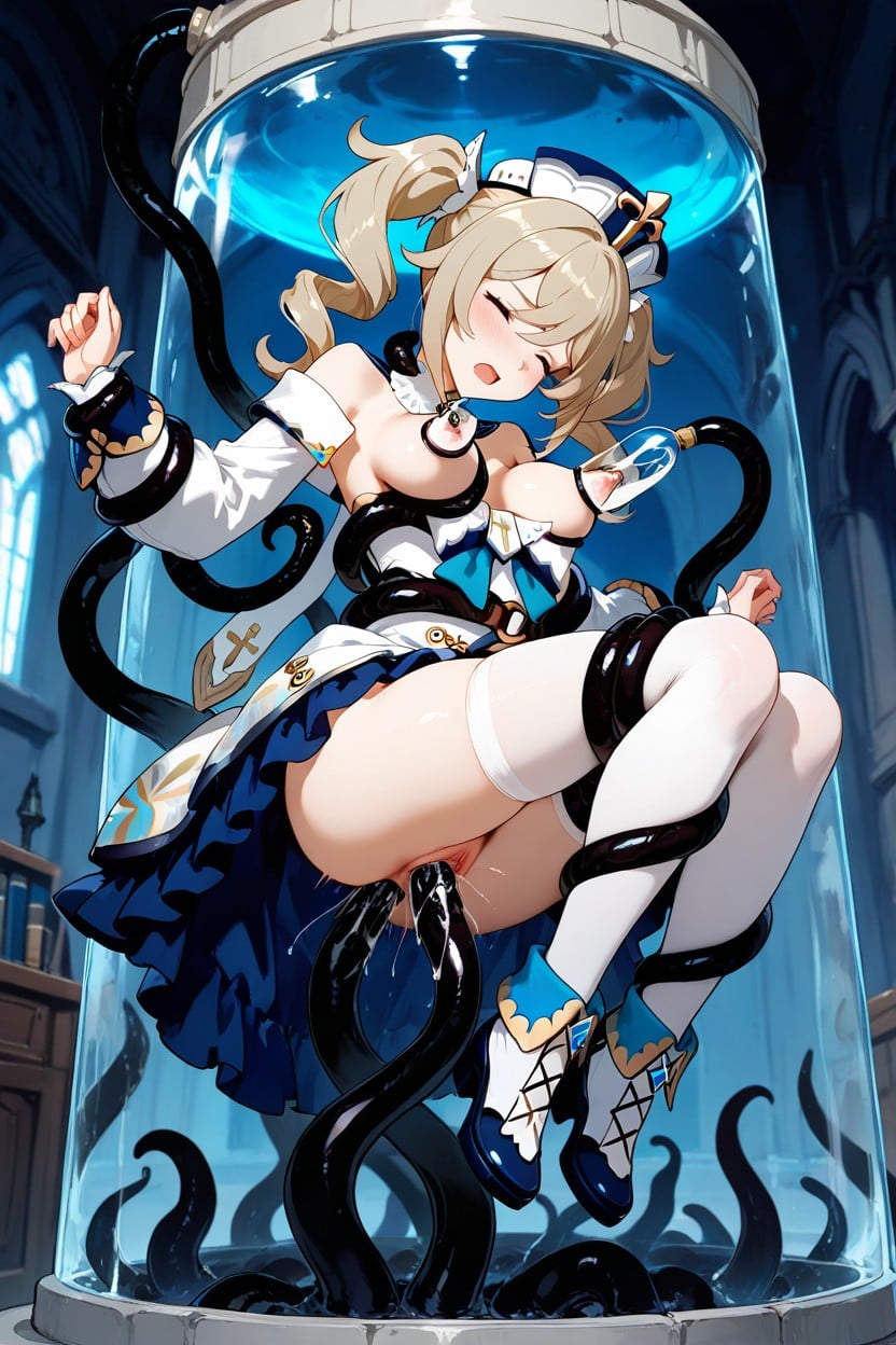 A Book With A Blue Gem Attached At Her Waist, Medium Ass, Exposed Nipple Hentai IA