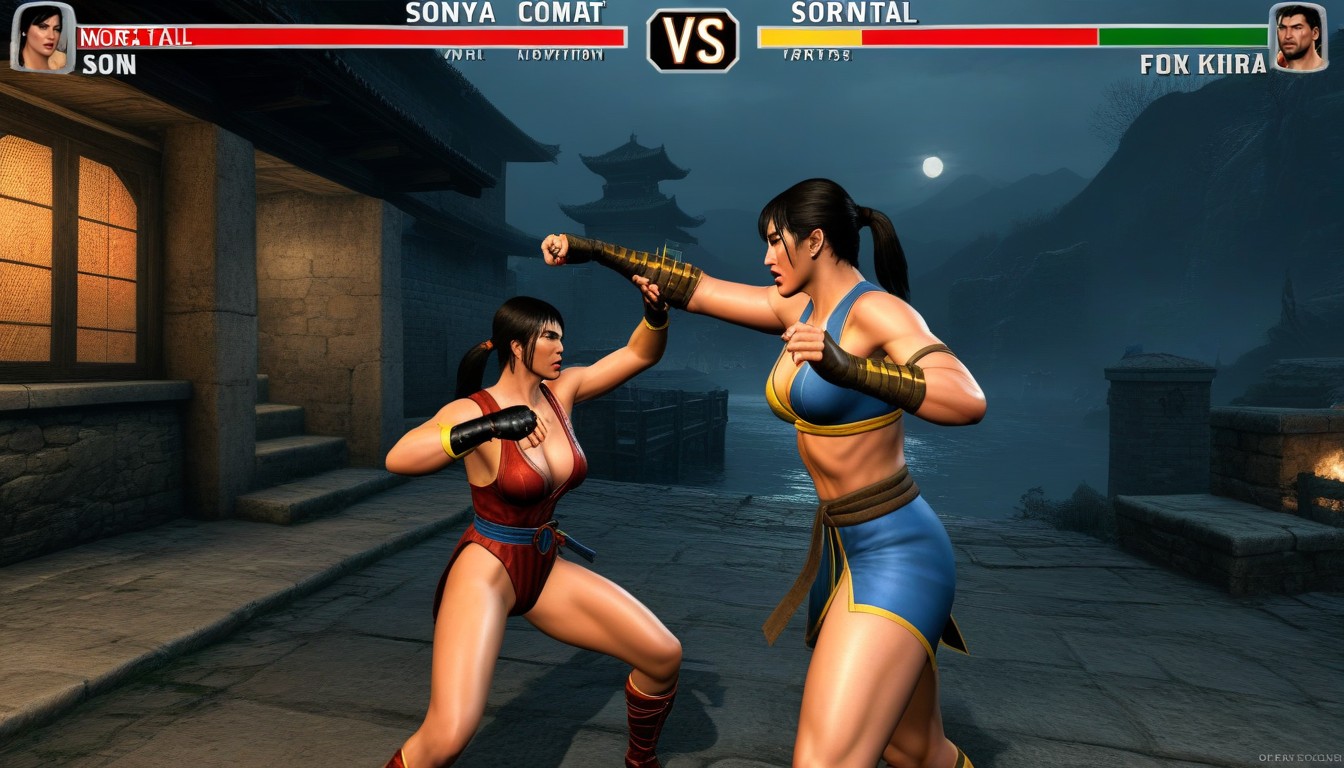 Mortal Combat Game Art Style, Classic Game Artstyle, Sonya And Scorpion Mid-battle AI Porn