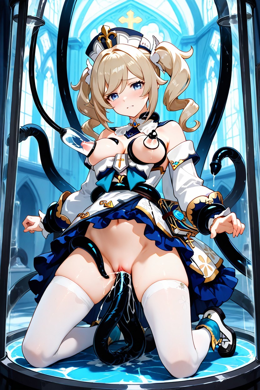 Black Tentacles Grabbing Arms, White Stockings, Double Penetration 헨타이 AI 포르노
