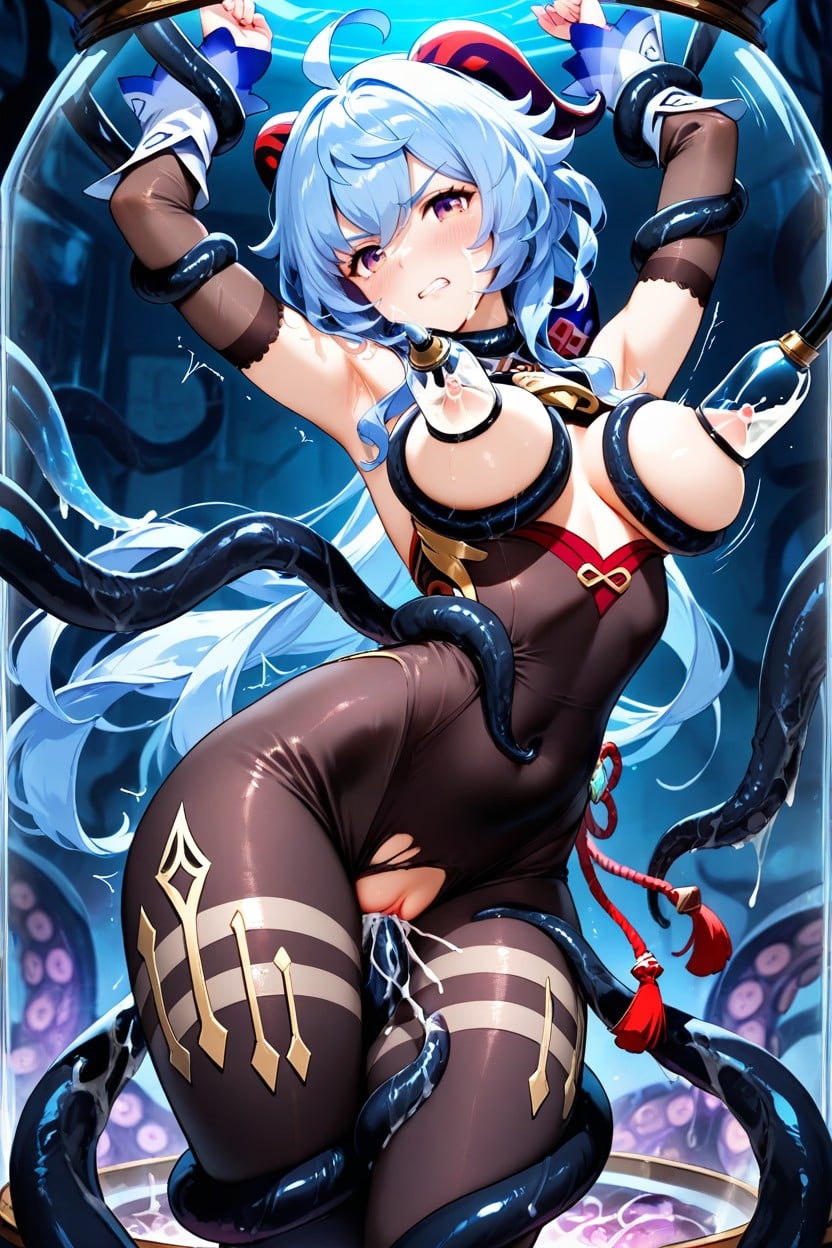 Black Leggings, Feminino, Red Tassel Accessory On Her Waist Hentai IA pornografia
