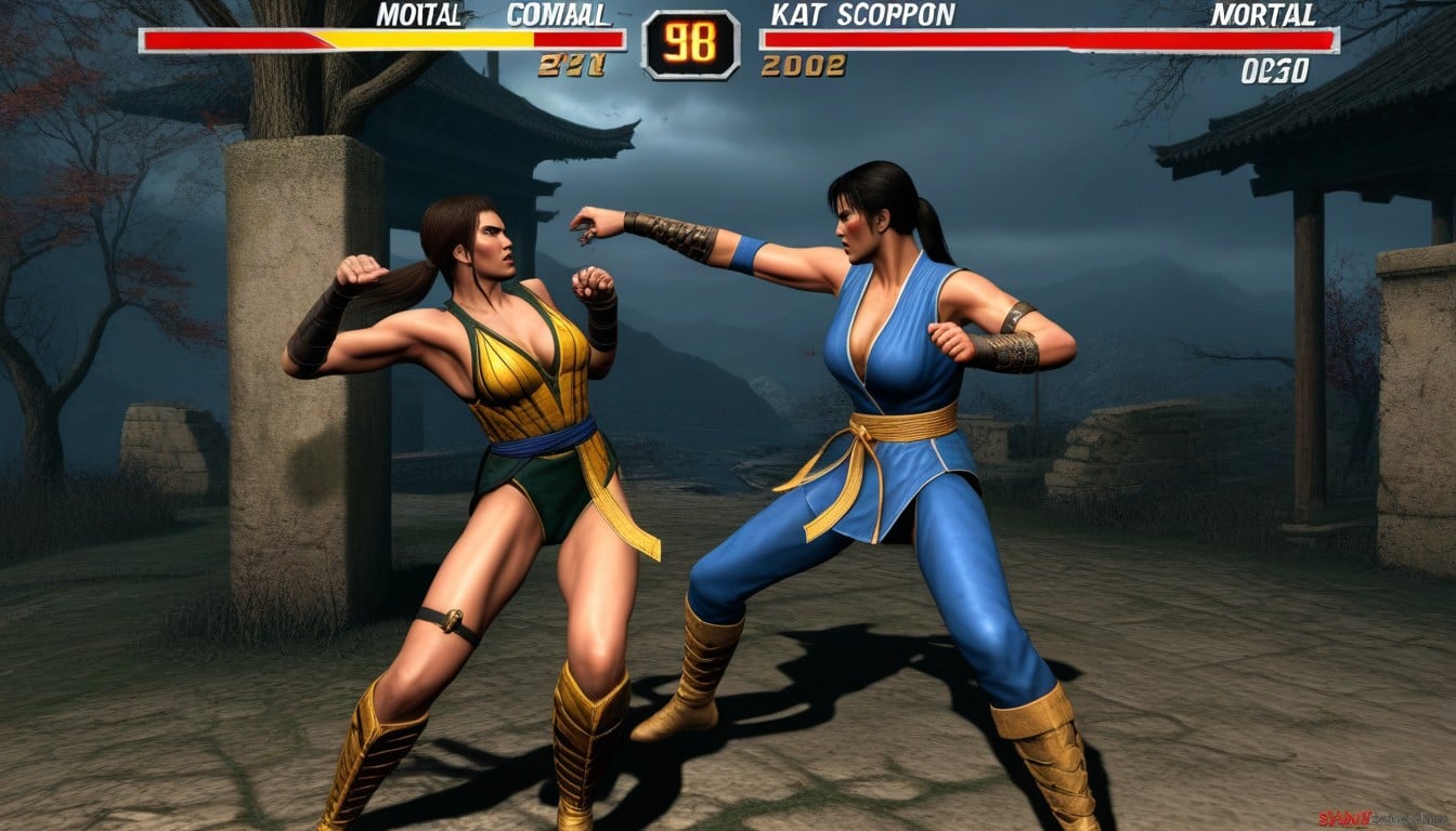 Create Screenshot From Classic Mortal Combat Game, Classic Game Artstyle, Mortal Combat Game Art Style AI Porn